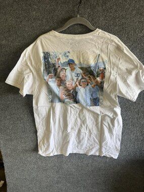 The Sandlot Shirt Mens Large White Cast Graphic Tee Tagless Baseball Movie